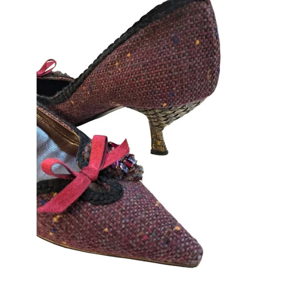 Prada Tweed Jewel Embellished Kitten Heel Pumps / Heels SZ 40 /US SZ10 Gorgeous! - Picture 11 of 11